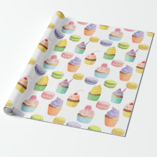 Zoetbakken, cupcakes en macaroons cadeaupapier