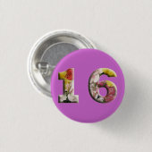 Zoete 16 16e Birthday Milestone Button (Voorkant /achterkant)