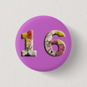 Zoete 16 16e Birthday Milestone Button