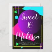 Zoete 16 80s organische neongloed in de donkere pa kaart (Voorkant)