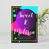 Zoete 16 80s organische neongloed in de donkere pa kaart (Staand voorkant)