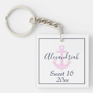 Zoete 16 Aangepast roze marinier Nautical Keyc Sleutelhanger