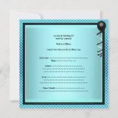 Zoete 16 Birthday Blue Bow Kaart (Achterkant)