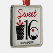 Zoete 16 Birthday gepersonaliseerd Keepomwille Metalen Ornament (Rechts)