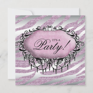Zoete 16 Birthday Party Cute Zebra roze Kaart