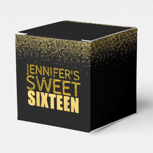 Zoete 16 Birthday Party Favor Box Fx Gold Glitter Bedankdoosjes