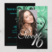 Zoete 16 Birthday Party Kaart (Voorkant / Achterkant)