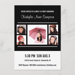 Zoete 16 Birthday Party met foto's Kaart