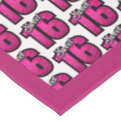 Zoete 16 Birthday Party Pink Glitter Personalized Tafelkleed (Gekanteld)