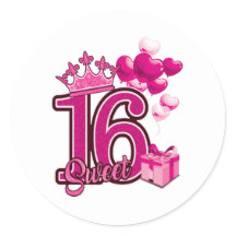 Zoete 16 Birthday Witte Stickers