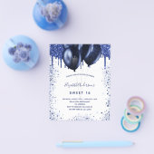 Zoete 16 blauw-witte uitnodiging voor de begroting flyer (Enkel)