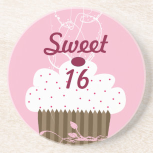 Zoete 16 Cupcake Onderzetters