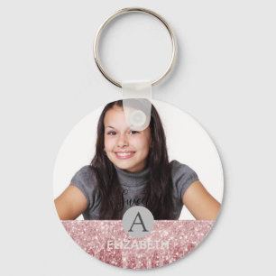 Zoete 16 druipende glitters roze goud roze FOTO Sleutelhanger