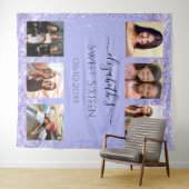Zoete 16 feest lavendel foto collage wandkleed (In Situ (horizontaal))