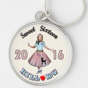 Zoete '16 Hillary for President Sleutelhanger