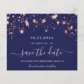 Zoete 16 navyblauwe roze budget Save the Date Flyer (Voorkant)