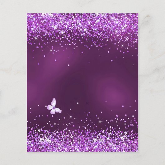 Zoete 16 paarse ballerina jurk budget uitnodiging flyer (Achterkant)