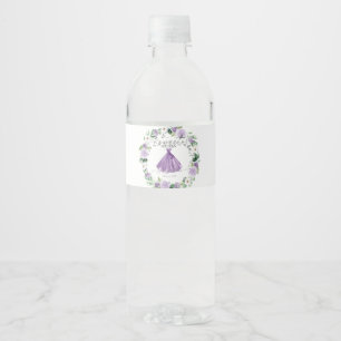 Zoete 16 Paarse Bloemjurk Waterfles Etiket