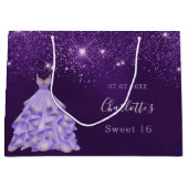 Zoete 16 paarse glitterkleding groot cadeauzakje (Voorkant)