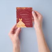 Zoete 16 rode gouden jurk flyer (Hand)