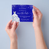 Zoete 16 royal blue jurk budget behalve de datum flyer (Hand)