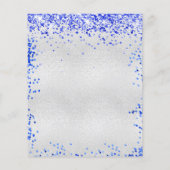 Zoete 16 royal blue Silver budget uitnodiger flyer (Achterkant)