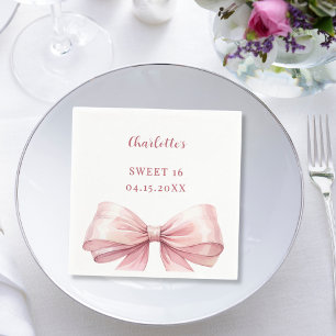 Zoete 16 roze strik elegante moderne lunch servet