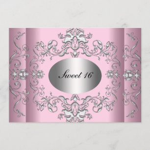 Zoete 16 Roze Zilver Elegant Save The Date