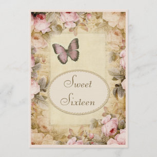 Zoete 16  Rozen Butterfly en Muzieknoten Kaart