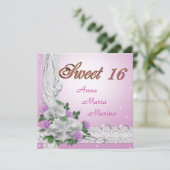 Zoete 16 rozen voor uitnodiging op feestdag (Staand voorkant)