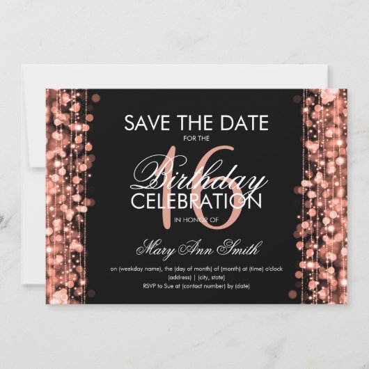 Zoete 16 "Save the Date" (Opslaan op datum) bespaa Kaart (Voorkant)