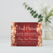 Zoete 16 "Save the Date" (Opslaan van datum) Rood  Save The Date (Staand voorkant)