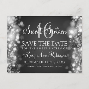 Zoete 16 "Save the Date" (Opslaan van de datum) Zi Aankondigingskaart