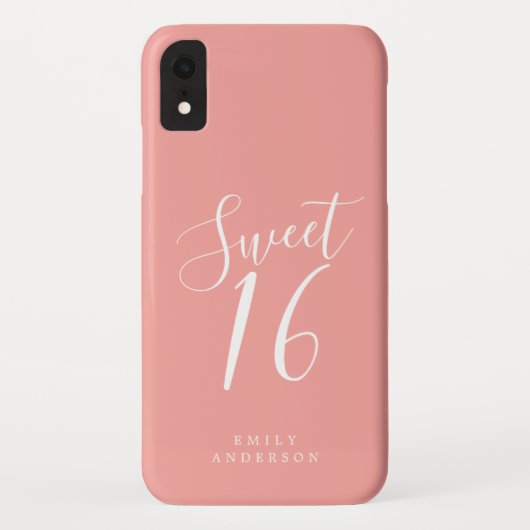 Zoete 16 Script Roze 16e verjaardag Case-Mate iPhone Case (Achterkant)