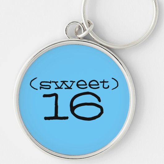 Zoete 16 Sleutelhanger in Turquoise en Black (Voorkant)