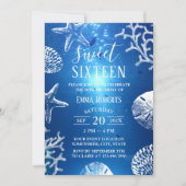 Zoete 16 strand Starfish Seashells underwater Kaart (Voorkant)