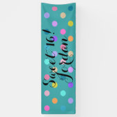 Zoete 16 turkooisaqua over de stippen banner (Verticaal)