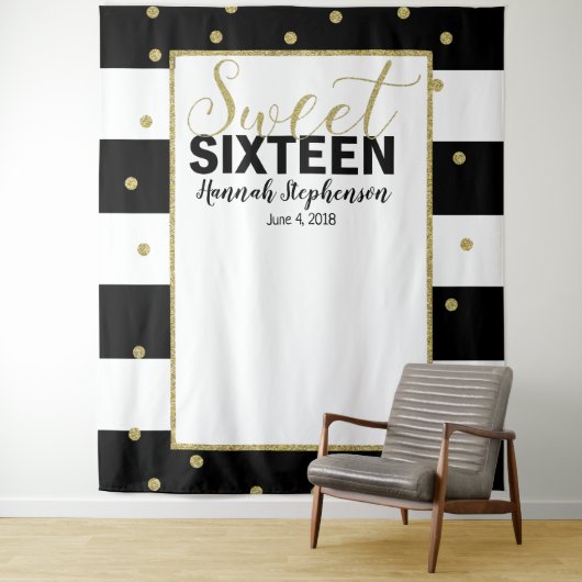 zoete 16 verjaardag Foto Booth backdrop banner Wandkleed (In situ)