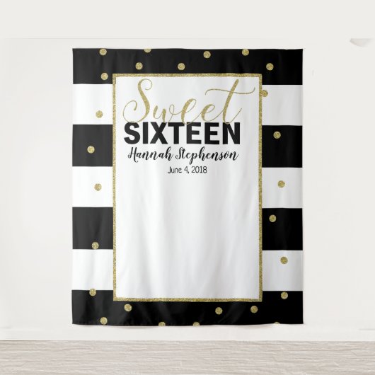 zoete 16 verjaardag Foto Booth backdrop banner Wandkleed (Voorkant)