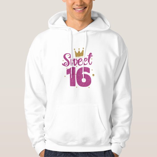 Zoete 16 verjaardag hoodie (Voorkant)