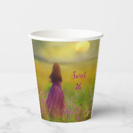 Zoete 16 verjaardag papieren bekers