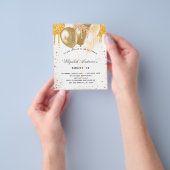 Zoete 16 witte gouden ballonnen flyer (Hand)