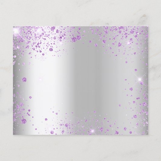 Zoete 16 zilver paarse jurk budget save the date flyer (Achterkant)