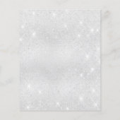 Zoete 16 zilverblauwe glitter budgetuitnodiging flyer (Achterkant)