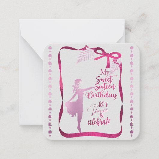 Zoete 16e uitnodiging (Voorkant)