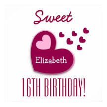 Zoete 16e verjaardag Printering van harten A01C1