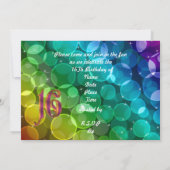 Zoete 16e verjaardag regenboog uitnodiging (Achterkant)