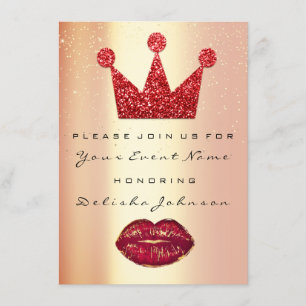 Zoete 16e Vrijgezellenfeest Quinceanera Kiss Crown Kaart