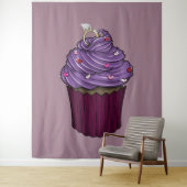 Zoete Aanzoek Cupcake Wandkleed (In situ)