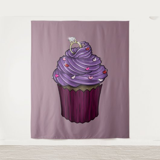 Zoete Aanzoek Cupcake Wandkleed (Voorkant)